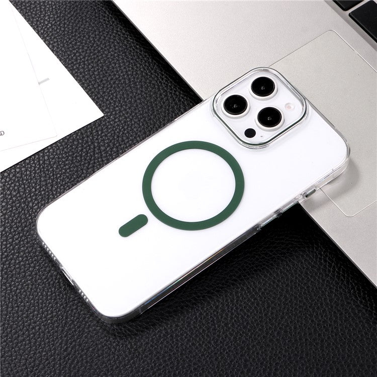 For iPhone 16 Pro Magnetic Case Compatible with MagSafe 1.0mm Ultra Thin PC Back Cover - Green