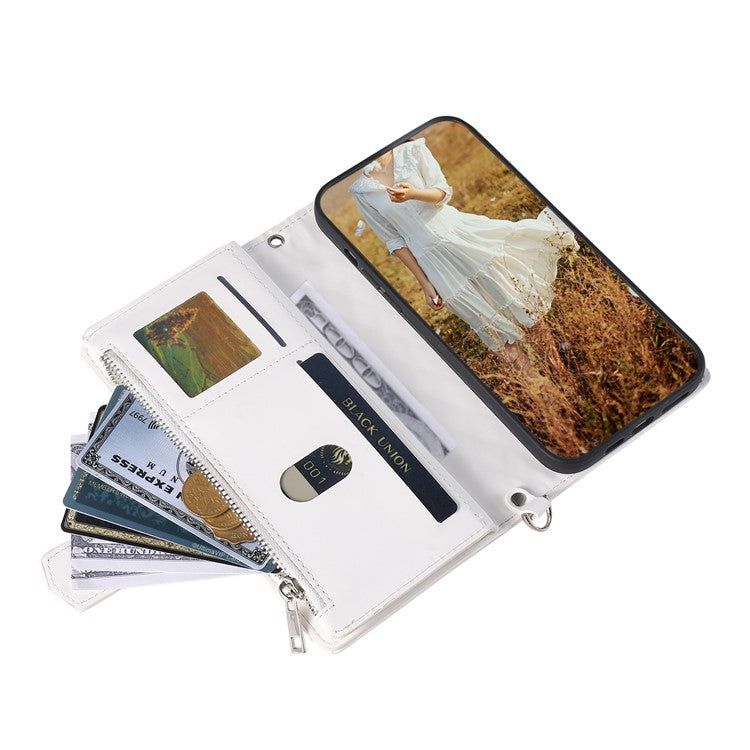 Style 005 For Google Pixel 9a Wallet Case Rhombus Stitching Line PU Leather Phone Cover - White