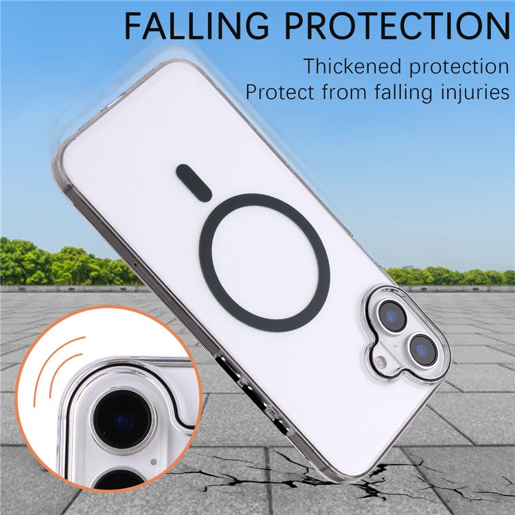 For iPhone 16 Magnetic Case Compatible with MagSafe 1.0mm Ultra Thin PC Back Cover - Orange