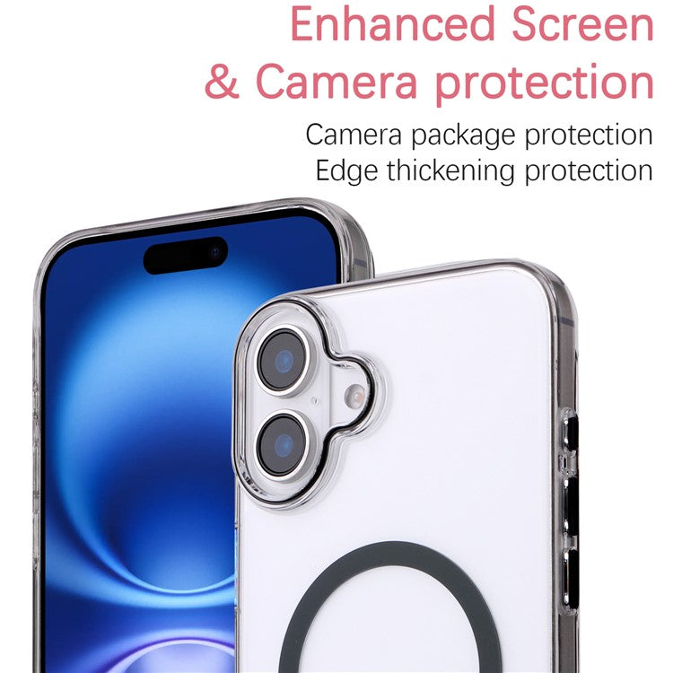 For iPhone 16 Magnetic Case Compatible with MagSafe 1.0mm Ultra Thin PC Back Cover - Orange