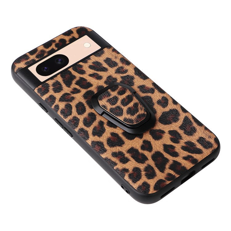 For Google Pixel 8a Case Kickstand Leather+TPU+PC Phone Back Cover - Cross Texture