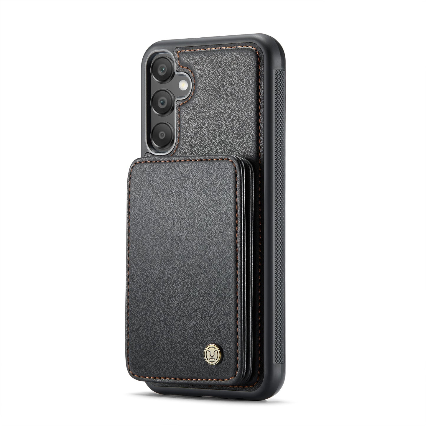 For Samsung Galaxy A16 5G Case JEEHOOD J05 Leather Phone Cover with Card Holder Kickstand RFID Blocking - Black