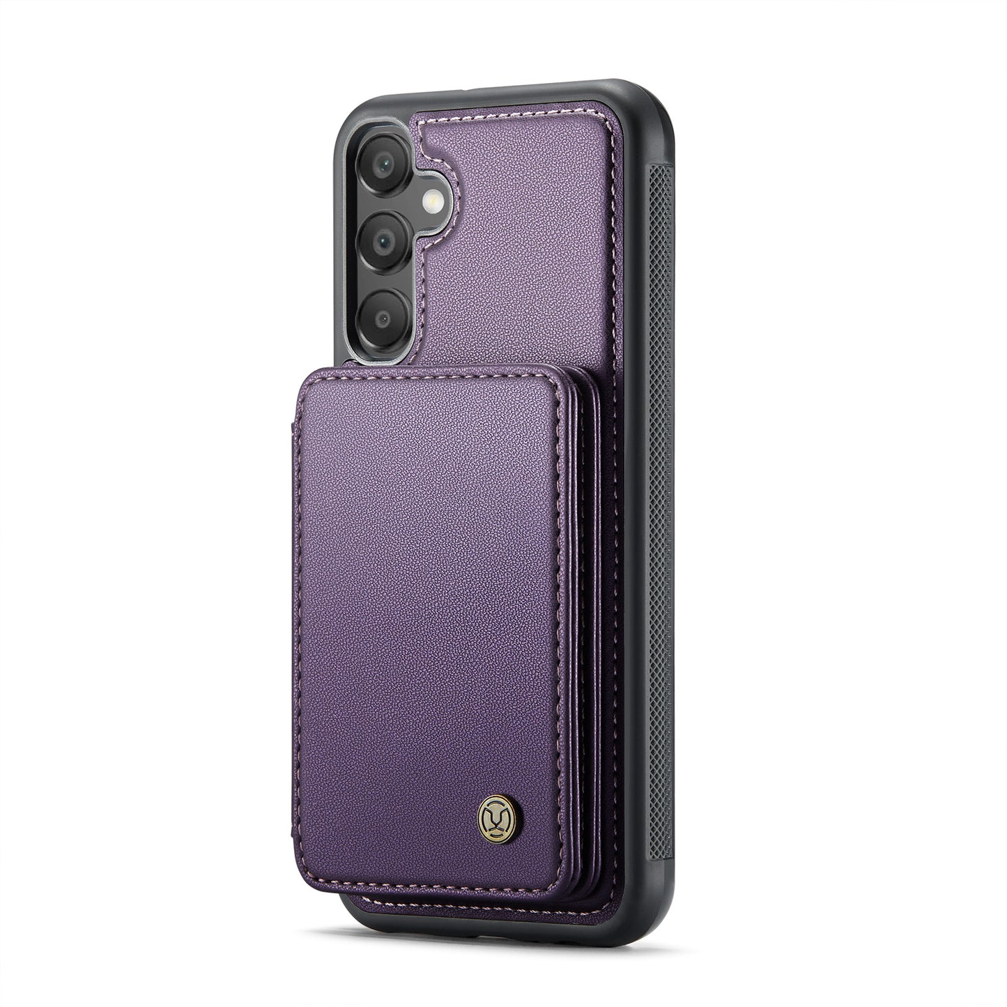 For Samsung Galaxy A16 5G Case JEEHOOD J05 Leather Phone Cover with Card Holder Kickstand RFID Blocking - Purple