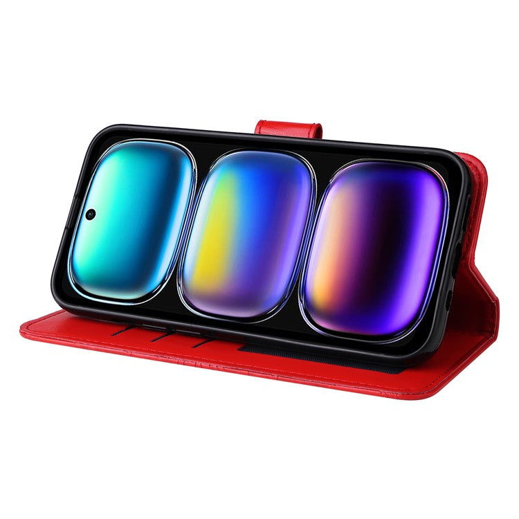 For Infinix Hot 50i 4G / Smart 9 4G Case Sunflower Imprint Leather Wallet Phone Cover - Red