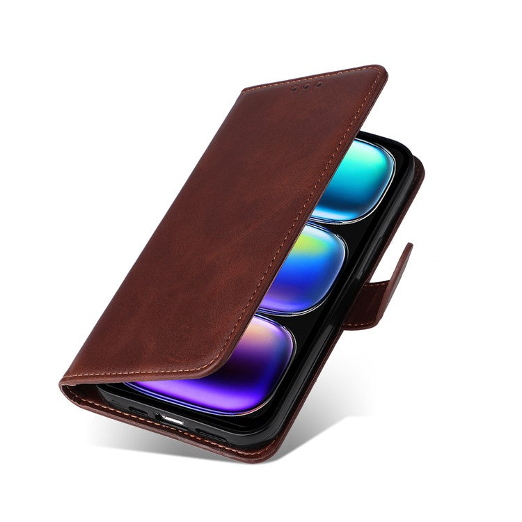 For Infinix Hot 50i 4G / Smart 9 4G Case Wallet PU Leather Folio Flip Phone Cover - Brown