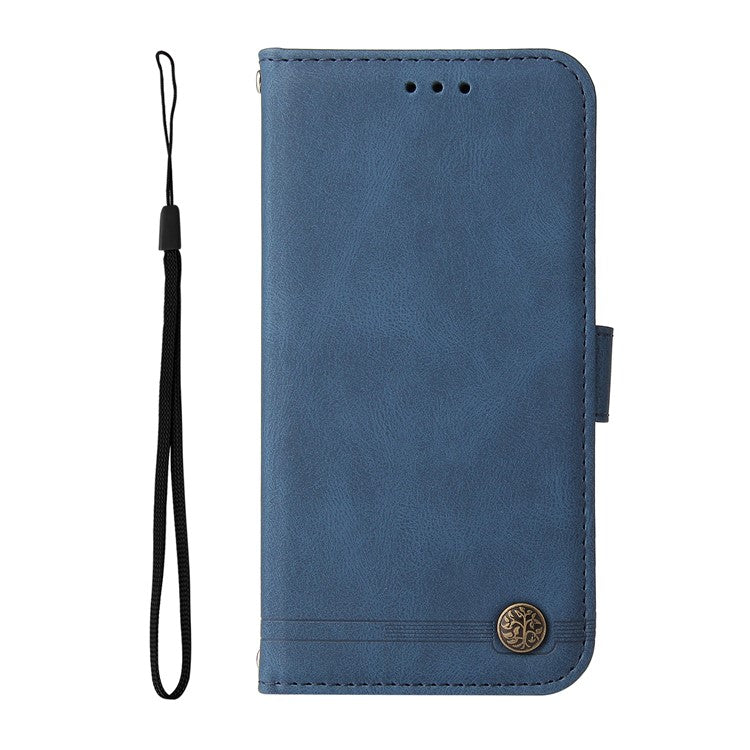 For Infinix Hot 50i 4G / Smart 9 4G Wallet Case Skin-touch Leather Phone Cover Tree Pattern Hardware - Blue