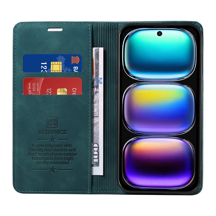 BETOPNICE 003 For Infinix Hot 50i 4G / Smart 9 4G Wallet Case Leather Phone Cover with Stand - Green