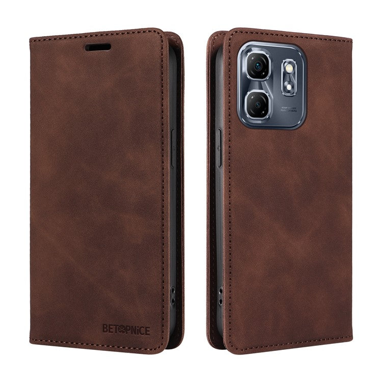 BETOPNICE 003 For Infinix Hot 50i 4G / Smart 9 4G Wallet Case Leather Phone Cover with Stand - Brown