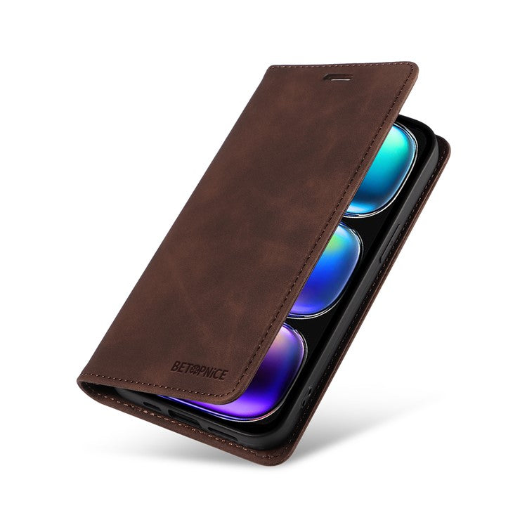 BETOPNICE 003 For Infinix Hot 50i 4G / Smart 9 4G Wallet Case Leather Phone Cover with Stand - Brown