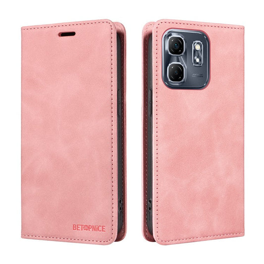 BETOPNICE 003 For Infinix Hot 50i 4G / Smart 9 4G Wallet Case Leather Phone Cover with Stand - Pink