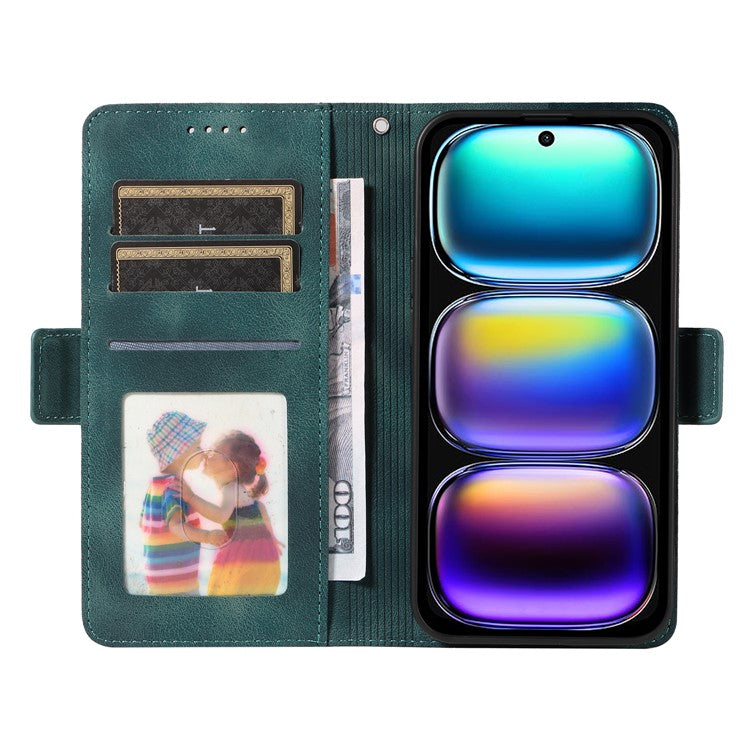 For Infinix Hot 50i 4G / Smart 9 4G Case PU Leather Phone Cover Rhombus Starry Imprinted - Green