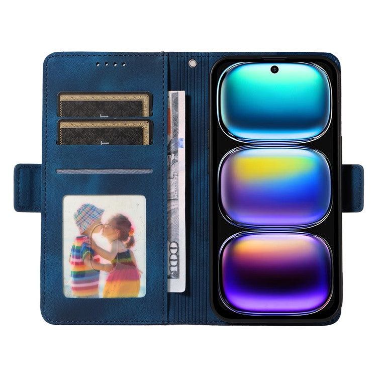 For Infinix Hot 50i 4G / Smart 9 4G Case PU Leather Phone Cover Rhombus Starry Imprinted - Blue