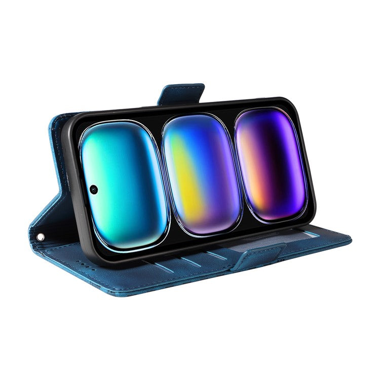 For Infinix Hot 50i 4G / Smart 9 4G Case PU Leather Phone Cover Rhombus Starry Imprinted - Blue