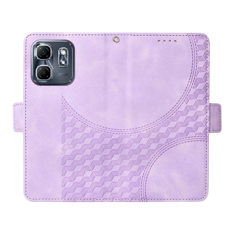 For Infinix Hot 50i 4G / Smart 9 4G Case PU Leather Phone Cover Rhombus Starry Imprinted - Purple