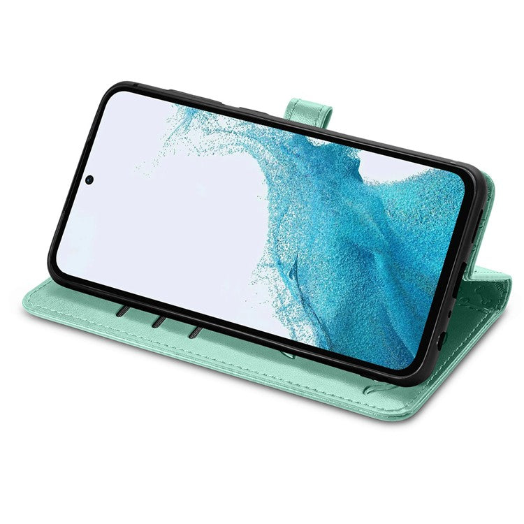 For Samsung Galaxy A36 5G / A56 5G Case Leather Wallet Flip Phone Cover Cute Cat Dog Pattern - Green