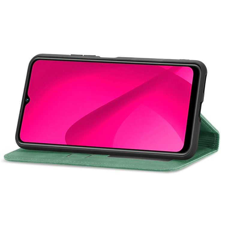 For Infinix Smart 9 4G Case Skin Touch Feeling Leather Card Holder Phone Cover Magnetic Absorption - Green