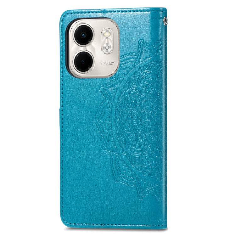 For Infinix Smart 9 4G Wallet Case Mandala Flower Leather Phone Cover Stand View - Blue