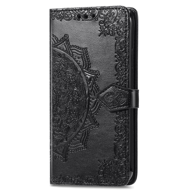 For Infinix Smart 9 4G Wallet Case Mandala Flower Leather Phone Cover Stand View - Black