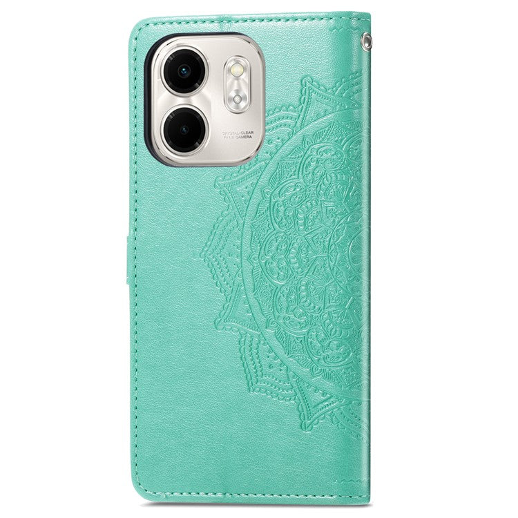 For Infinix Smart 9 4G Wallet Case Mandala Flower Leather Phone Cover Stand View - Green
