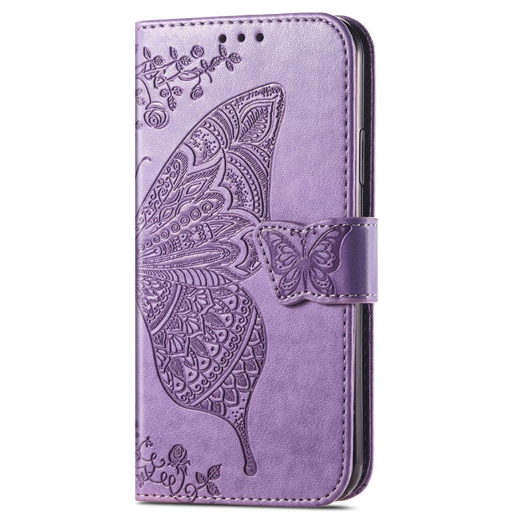 For Infinix Smart 9 4G Case PU Leather Wallet Phone Cover Butterfly Pattern - Light Purple