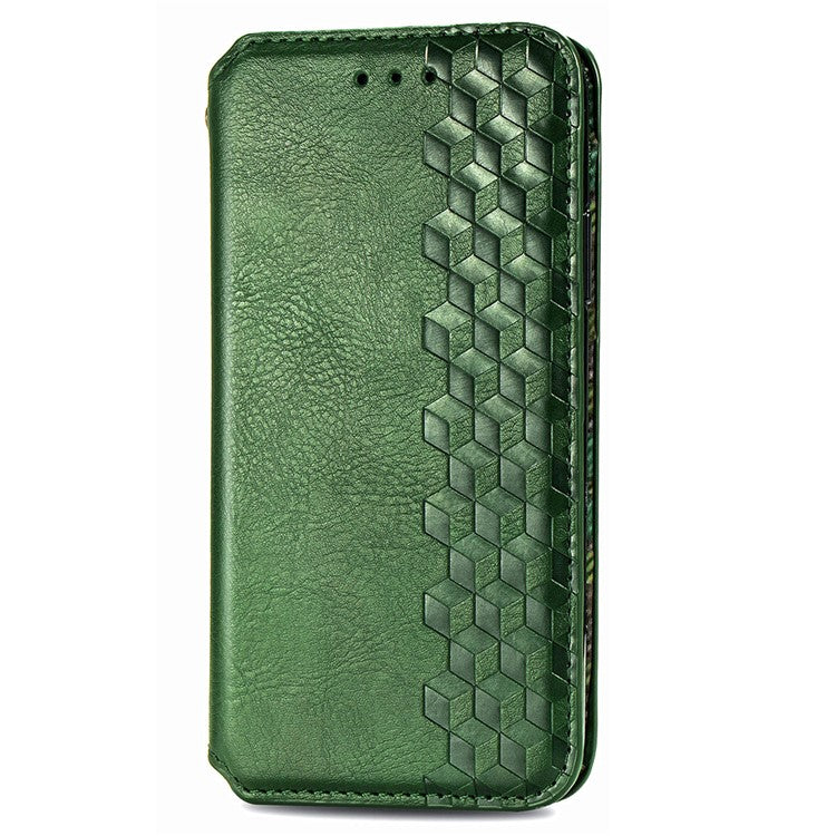 For Infinix Smart 9 4G Case Rhombus Imprint PU Leather Wallet Phone Cover - Green