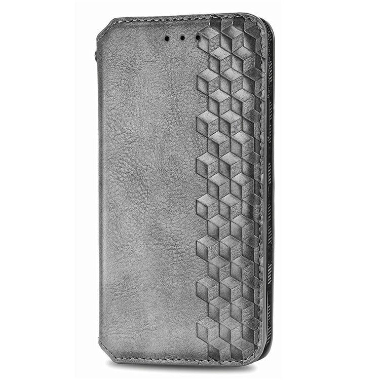 For Infinix Smart 9 4G Case Rhombus Imprint PU Leather Wallet Phone Cover - Grey