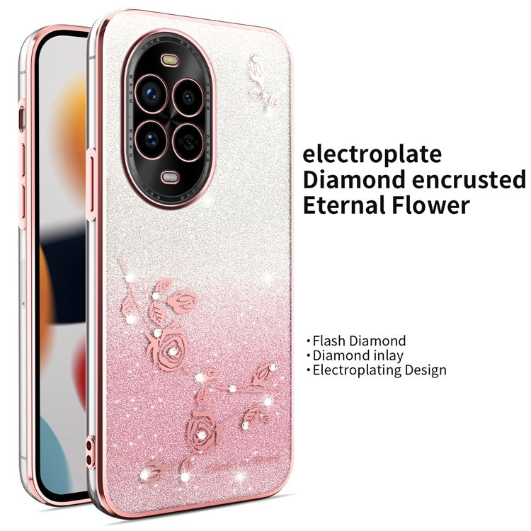 KADEM For Huawei nova 13 Pro 5G Case Dragonfly Kickstand TPU Flowers Glitter Phone Cover - Pink