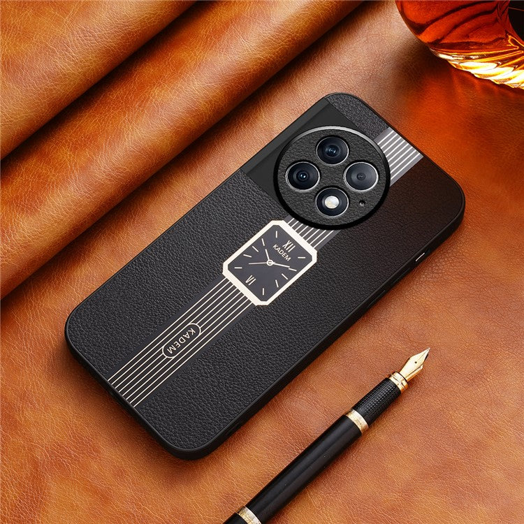 KADEM For OnePlus 13 Case Leather+TPU+Acrylic Anti-Scratch Phone Cover - Black