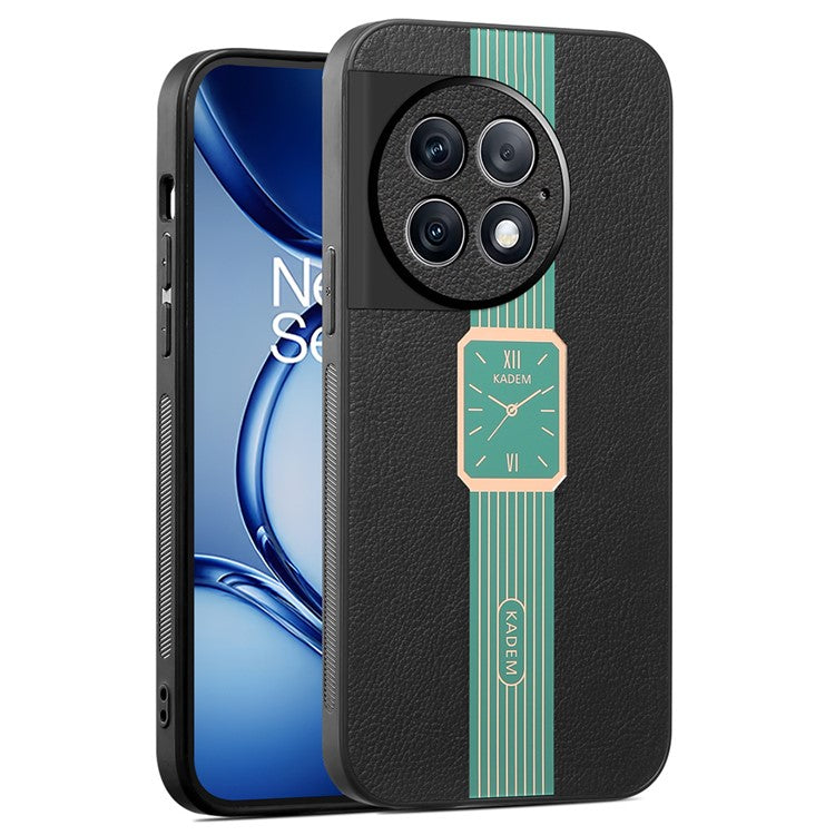 KADEM For OnePlus 13 Case Leather+TPU+Acrylic Anti-Scratch Phone Cover - Green