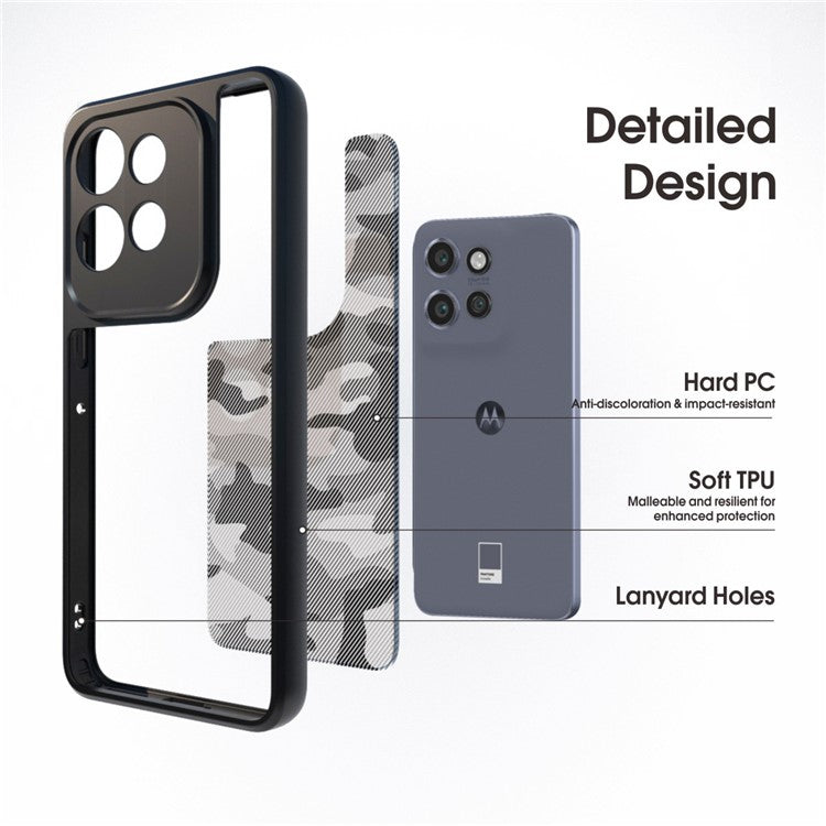 IBMRS For Motorola Edge 50 Neo 5G / S50 5G Case TPU + PC Heavy Duty Shockproof Phone Cover Camera Protection - Matte Black