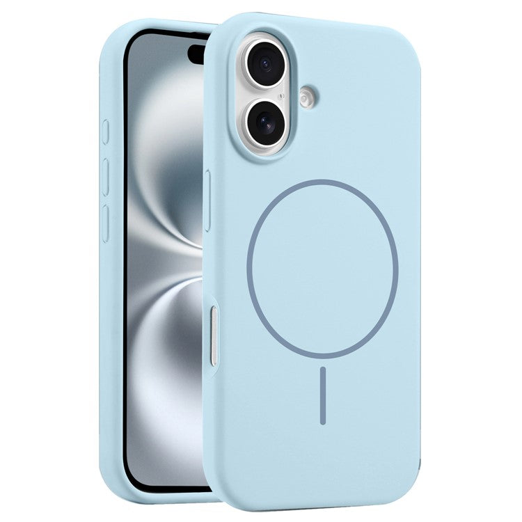 For iPhone 16 Plus Case Compatible with MagSafe Liquid Silicone Anti-Drop Phone Cover - Blue