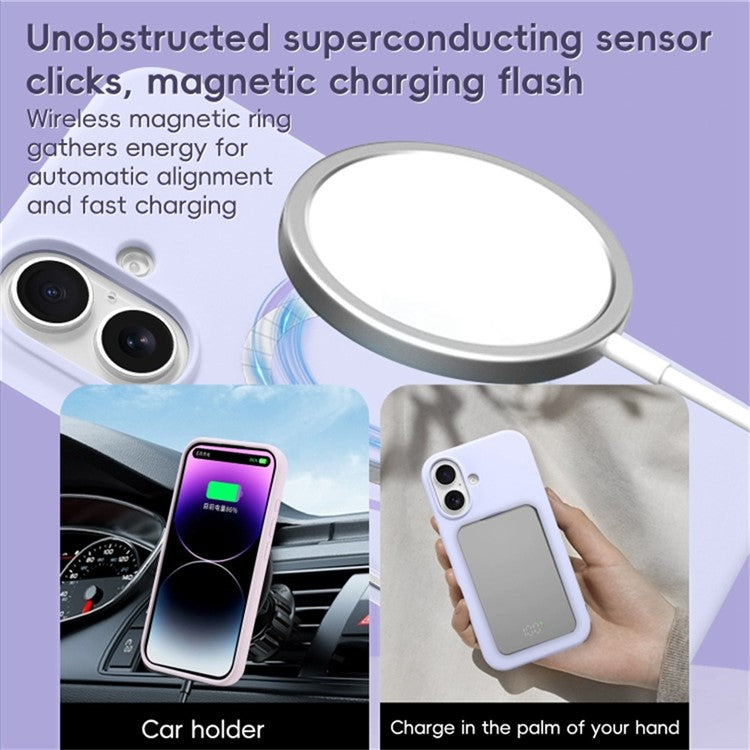 For iPhone 16 Plus Case Compatible with MagSafe Liquid Silicone Anti-Drop Phone Cover - Blue