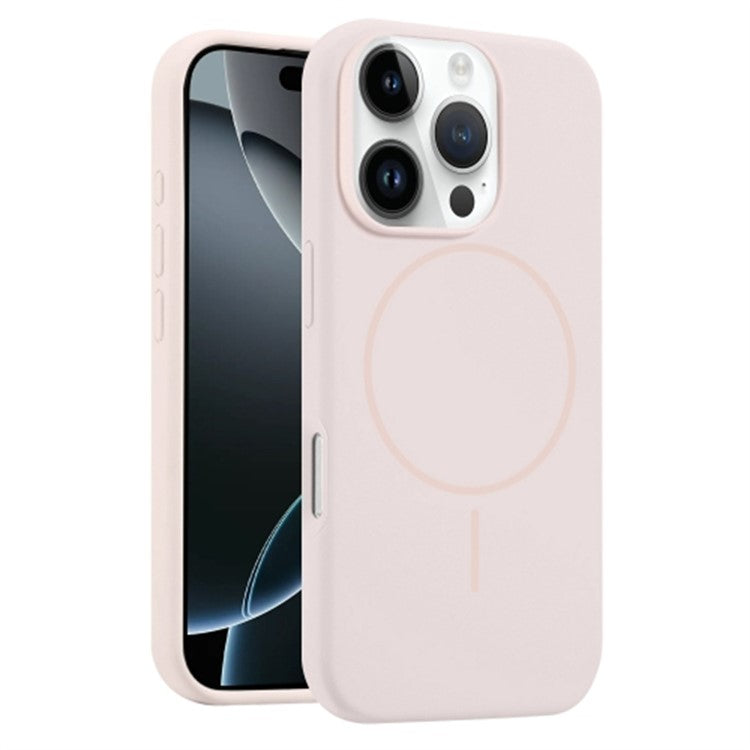 For iPhone 16 Pro Case Compatible with MagSafe Liquid Silicone Anti-Drop Phone Cover - Light Pink