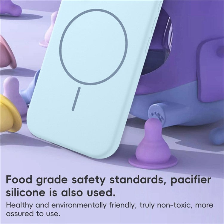 For iPhone 16 Pro Case Compatible with MagSafe Liquid Silicone Anti-Drop Phone Cover - Light Pink