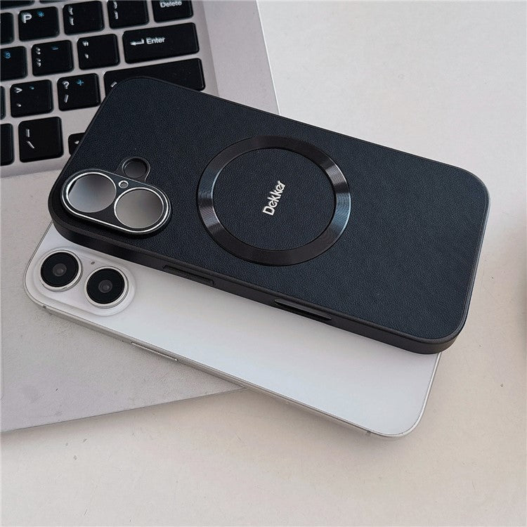 DEKKER For iPhone 16 Plus Back Cover Compatible with MagSafe PU+TPU Phone Case - Light Purple