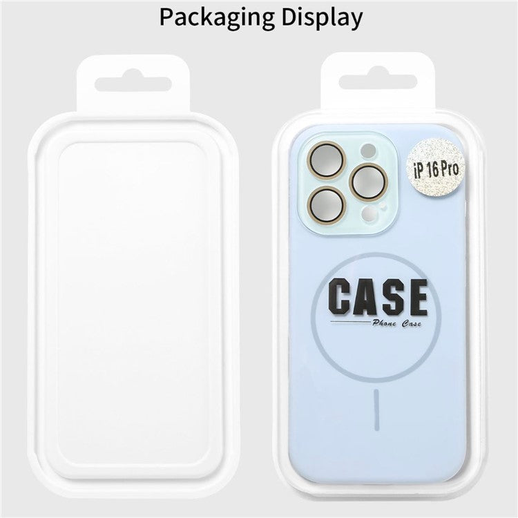 For iPhone 16 Pro Case Compatible with MagSafe Liquid Silicone Anti-Drop Phone Cover with Lens Film - Dark Purple