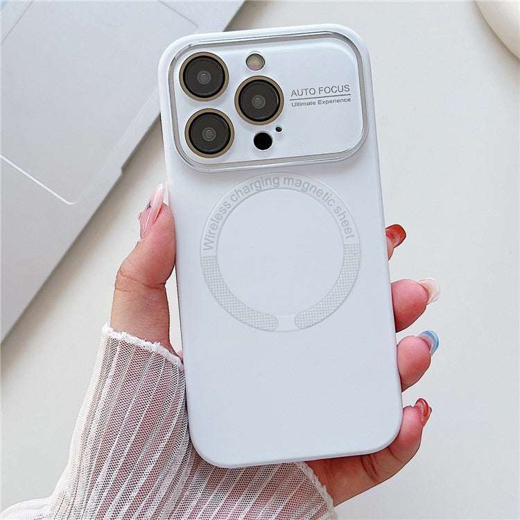 For iPhone 16 Pro Case Compatible with MagSafe Liquid Silicone Phone Cover with Wide Lens Protection - White