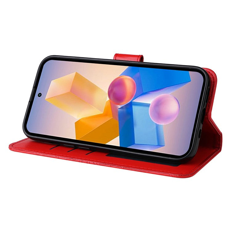 Leather Case for Infinix Smart 8 Plus / Smart 8 Pro 4G / Smart 8 4G / Hot 40i / TECNO Spark 20 / Spark Go 2024 4G / Pop 8 Sunflower Wallet Cover - Red