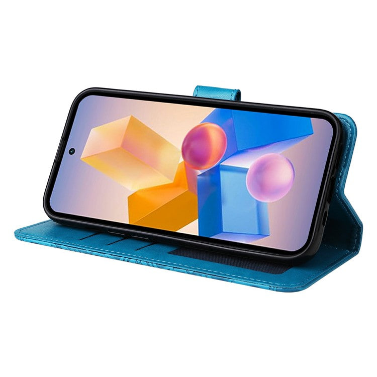 Leather Case for Infinix Smart 8 Plus / Smart 8 Pro 4G / Smart 8 4G / Hot 40i / TECNO Spark 20 / Spark Go 2024 4G / Pop 8 Sunflower Wallet Cover - Blue