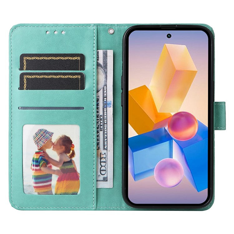 Leather Case for Infinix Smart 8 Plus / Smart 8 Pro 4G / Smart 8 4G / Hot 40i / TECNO Spark 20 / Spark Go 2024 4G / Pop 8 Sunflower Wallet Cover - Green