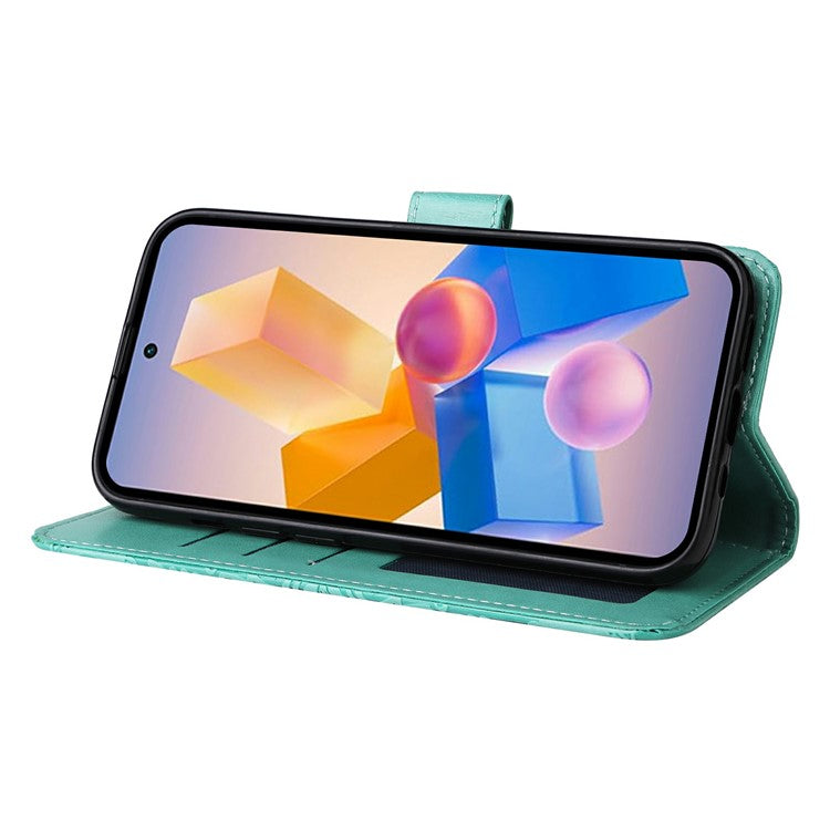 Leather Case for Infinix Smart 8 Plus / Smart 8 Pro 4G / Smart 8 4G / Hot 40i / TECNO Spark 20 / Spark Go 2024 4G / Pop 8 Sunflower Wallet Cover - Green