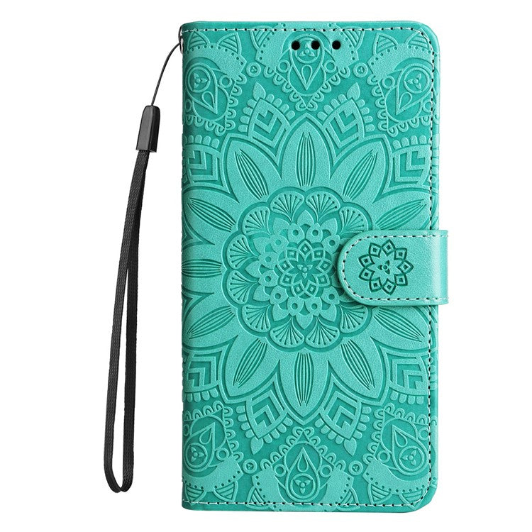 Leather Case for Infinix Smart 8 Plus / Smart 8 Pro 4G / Smart 8 4G / Hot 40i / TECNO Spark 20 / Spark Go 2024 4G / Pop 8 Sunflower Wallet Cover - Green