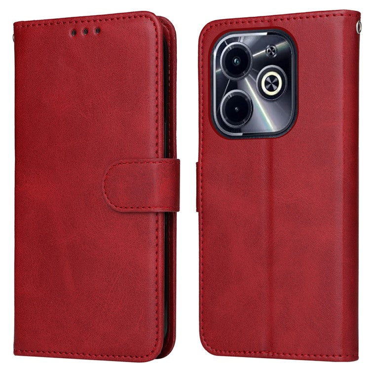 Wallet Case for Infinix Smart 8 Plus / Smart 8 Pro 4G / Smart 8 4G / Hot 40i / TECNO Spark 20 / Spark Go 2024 4G Leather Phone Cover - Red
