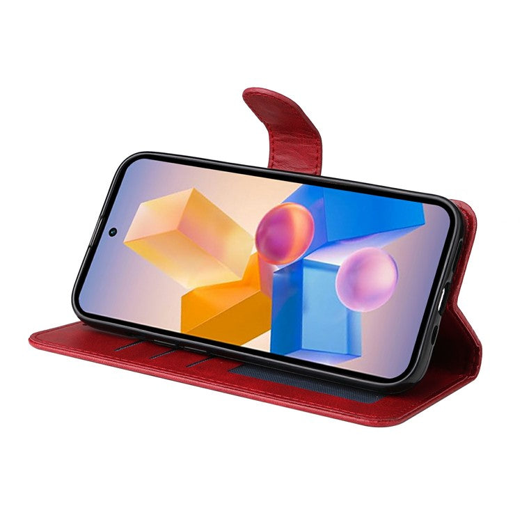 Wallet Case for Infinix Smart 8 Plus / Smart 8 Pro 4G / Smart 8 4G / Hot 40i / TECNO Spark 20 / Spark Go 2024 4G Leather Phone Cover - Red