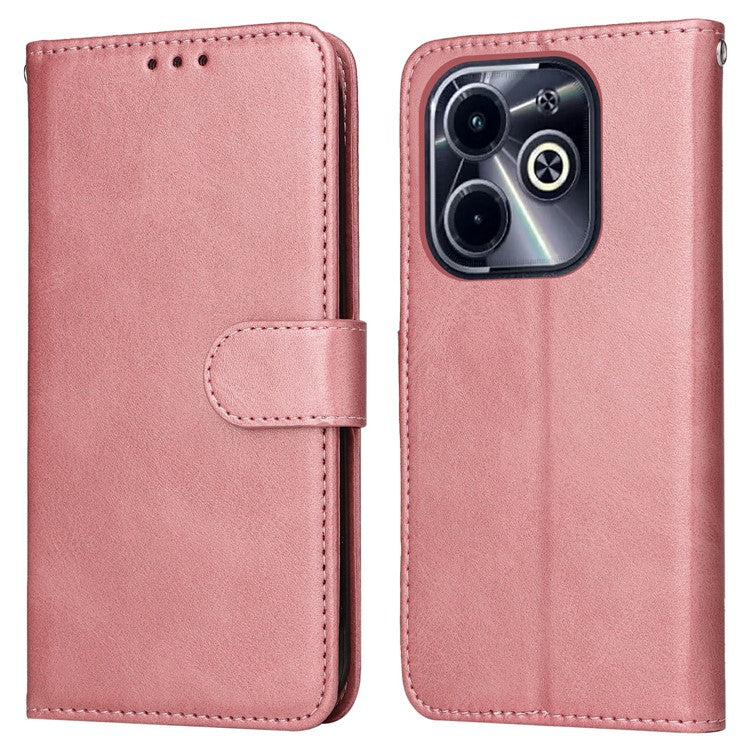 Wallet Case for Infinix Smart 8 Plus / Smart 8 Pro 4G / Smart 8 4G / Hot 40i / TECNO Spark 20 / Spark Go 2024 4G Leather Phone Cover - Pink