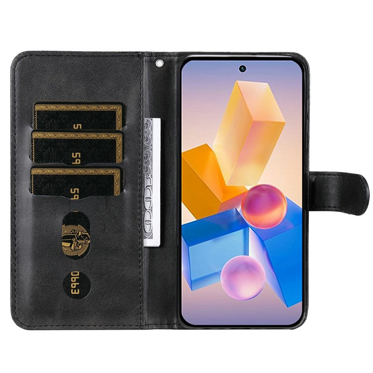 Zipper Wallet Case for Infinix Smart 8 Plus / Smart 8 Pro 4G / Smart 8 4G / Hot 40i / TECNO Spark 20 / Spark Go 2024 4G Leather Cover - Black