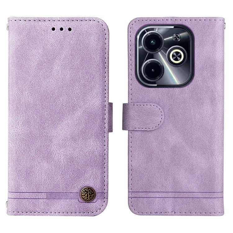 Wallet Case for Infinix Smart 8 Plus / Smart 8 Pro 4G / Smart 8 4G / Hot 40i / TECNO Spark 20 / Spark Go 2024 4G Leather Phone Cover - Purple
