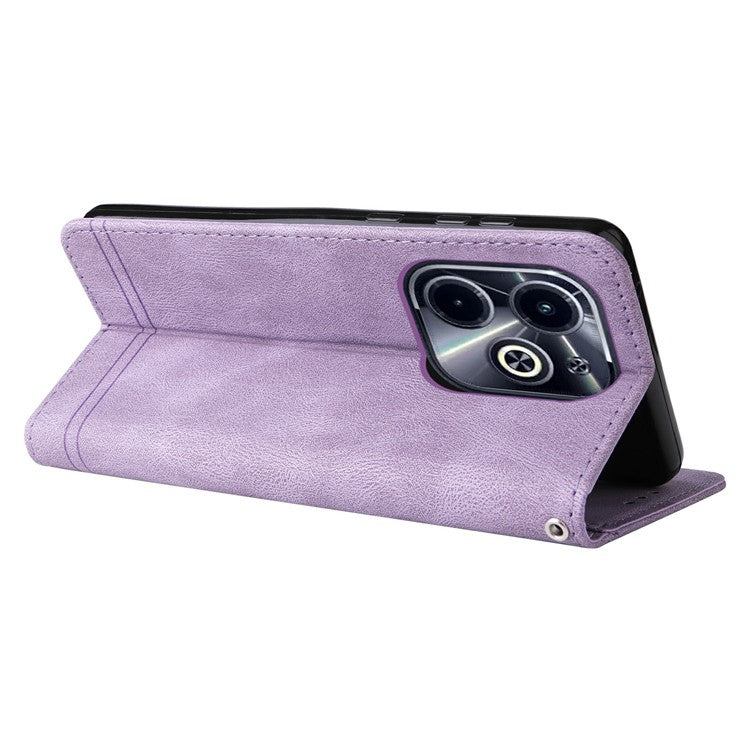 Wallet Case for Infinix Smart 8 Plus / Smart 8 Pro 4G / Smart 8 4G / Hot 40i / TECNO Spark 20 / Spark Go 2024 4G Leather Phone Cover - Purple