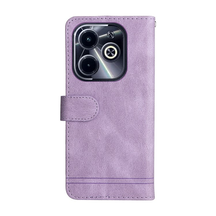 Wallet Case for Infinix Smart 8 Plus / Smart 8 Pro 4G / Smart 8 4G / Hot 40i / TECNO Spark 20 / Spark Go 2024 4G Leather Phone Cover - Purple