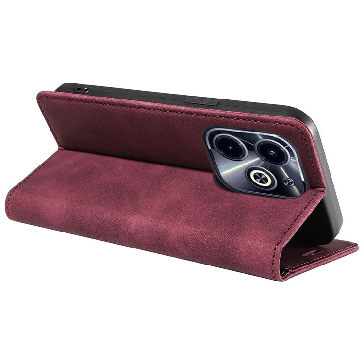 BETOPNICE 003 Wallet Case for Infinix Smart 8 Plus / Smart 8 Pro 4G / Smart 8 4G / Hot 40i / TECNO Spark Go 2024 4G Leather Phone Cover - Red